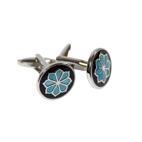 Round Forget Me Not Cuff Links