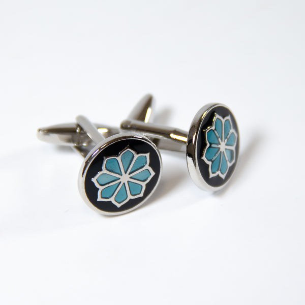 Round Forget Me Not Cuff Links