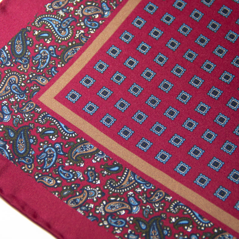 Red Paisley Silk Square