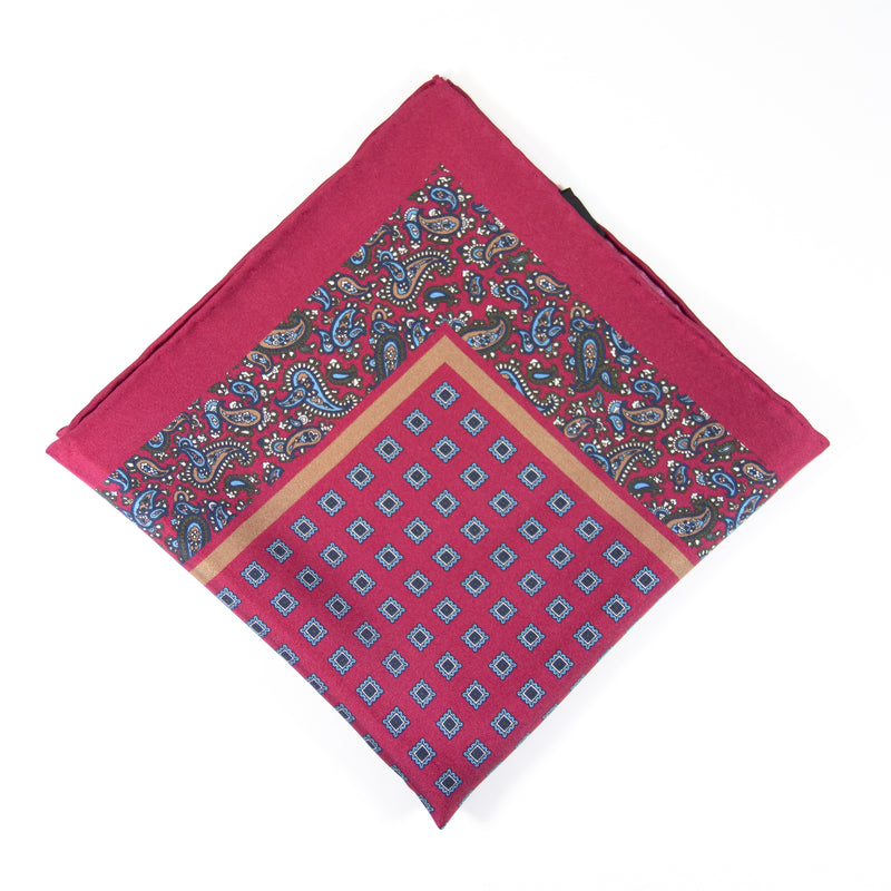 Red Paisley Silk Square