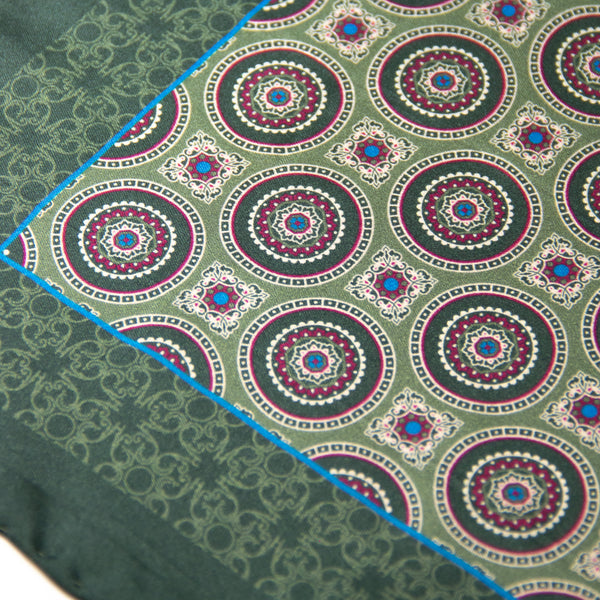 Green Silk Geo Square
