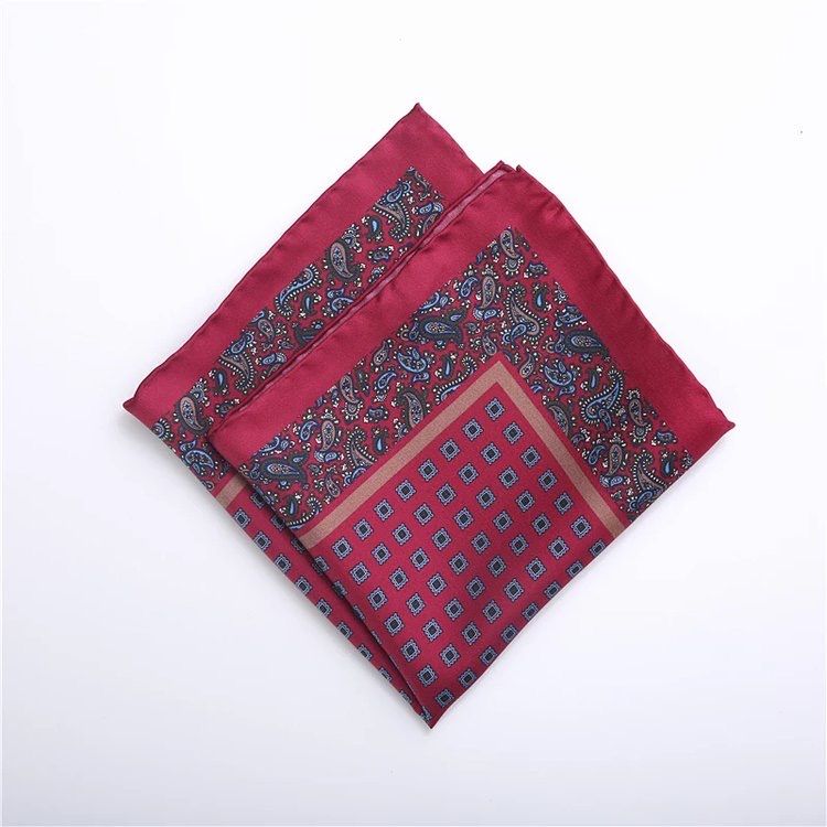 Red Paisley Silk Square - Brothers & Bonds Co.